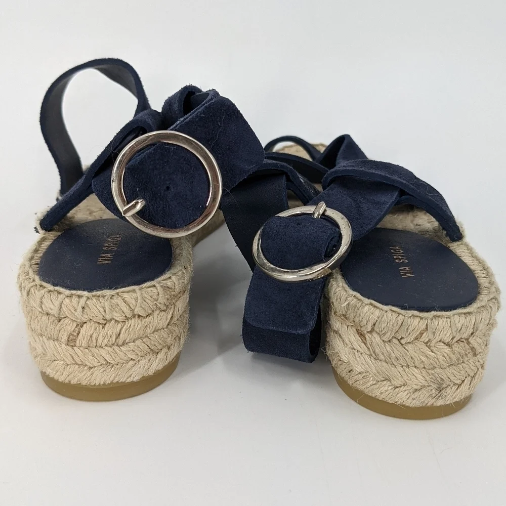 NWOT VIA SPIGA Suede Strappy Espadrille Sandals